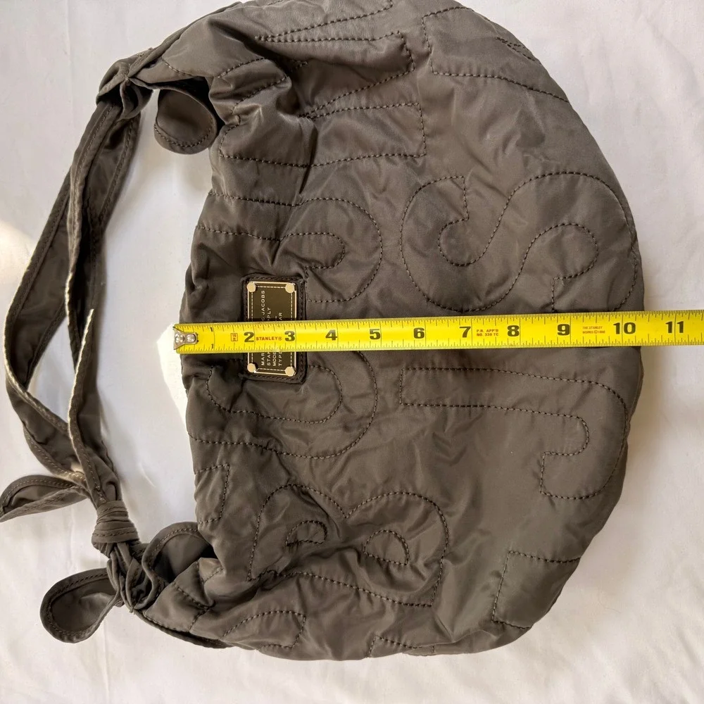 Marc by Marc Jacobs Standard Supply Workwear Nylon Quilted Hobo Bag Brown Olive